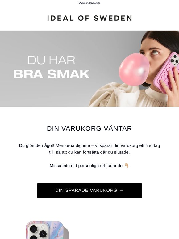 Glöm inte din sparade varukorg