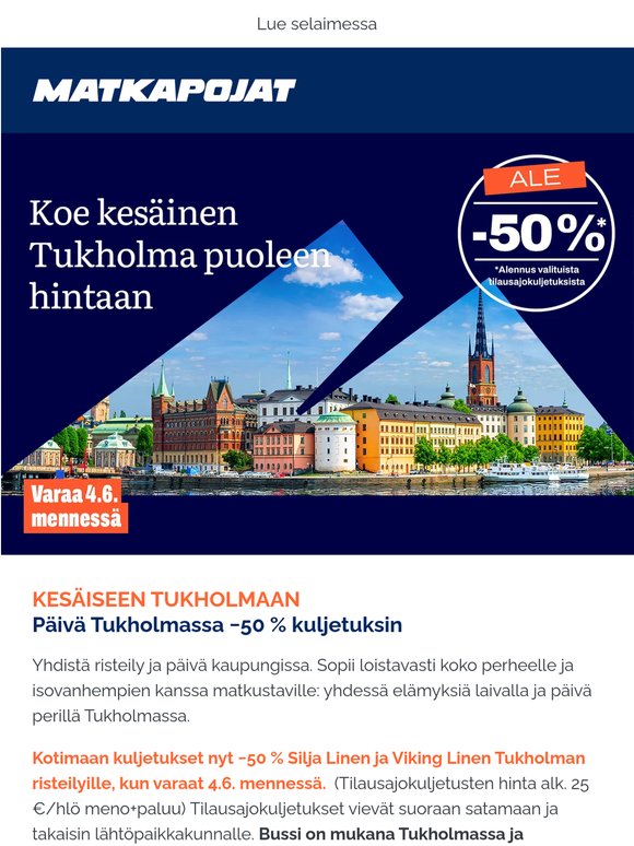 🚢 Tukholmaan kesällä - nyt kotimaan kuljetukset jopa −50 % ☀️ Edut ja kesän risteilyt