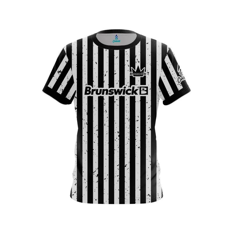 Image of Brunswick Avalanche Black Grey Semi-Custom CoolWick Bowling Jersey