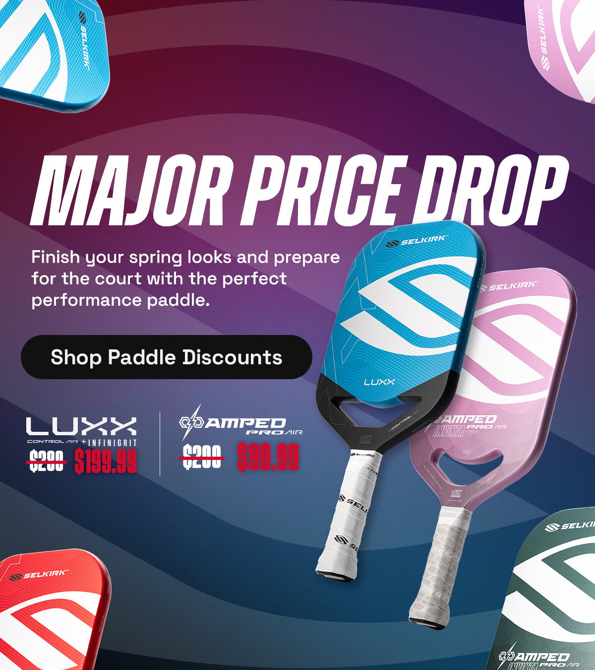 Major price drop. Finish your spring looks and prepare for the court with the perfect performance paddle. Shop paddle discounts.