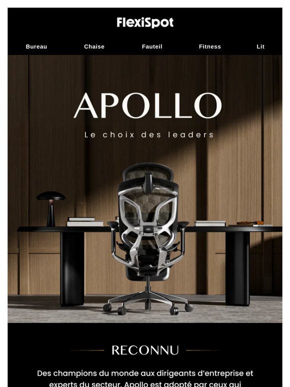 Cette semaine seulement : jusqu’à -50 % sur la chaise premium Apollo ‼️