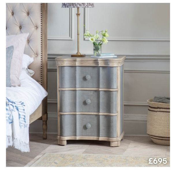 Hambledon Small Grey Chest of 3 Drawers