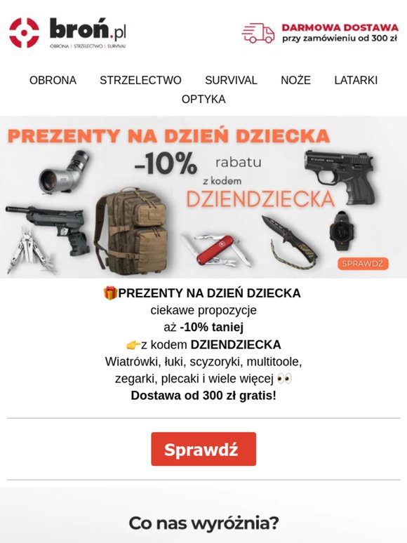 🎯 Prezenty na Dzień Dziecka: -10% na wiatrówki, multitoole i więcej 🎁