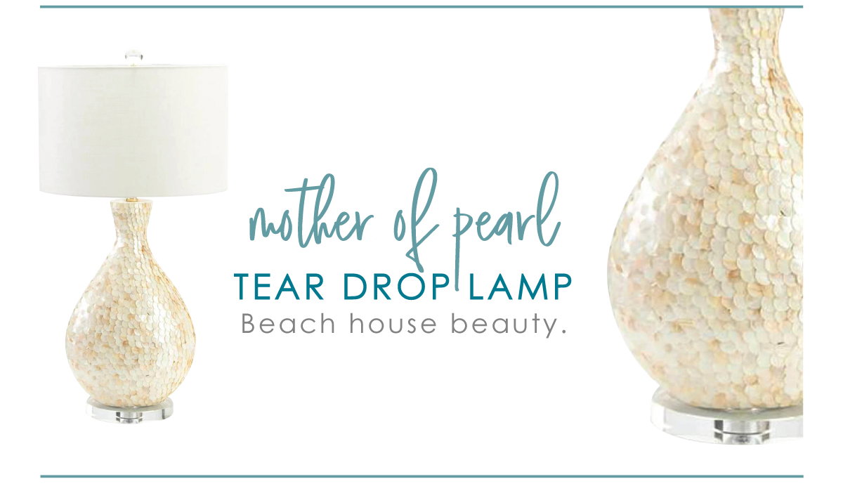 Shop the Mother of Pearl Teardrop Lamp.