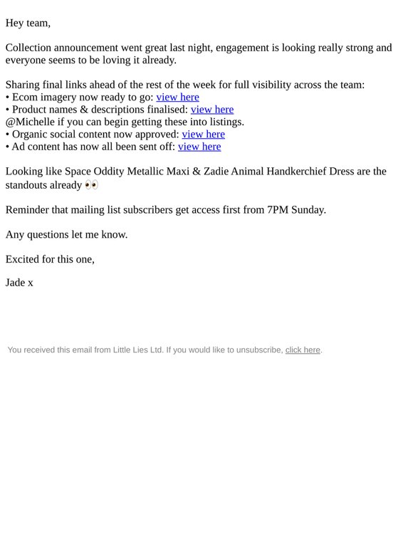 RE: Final Launch Updates - Summer 26