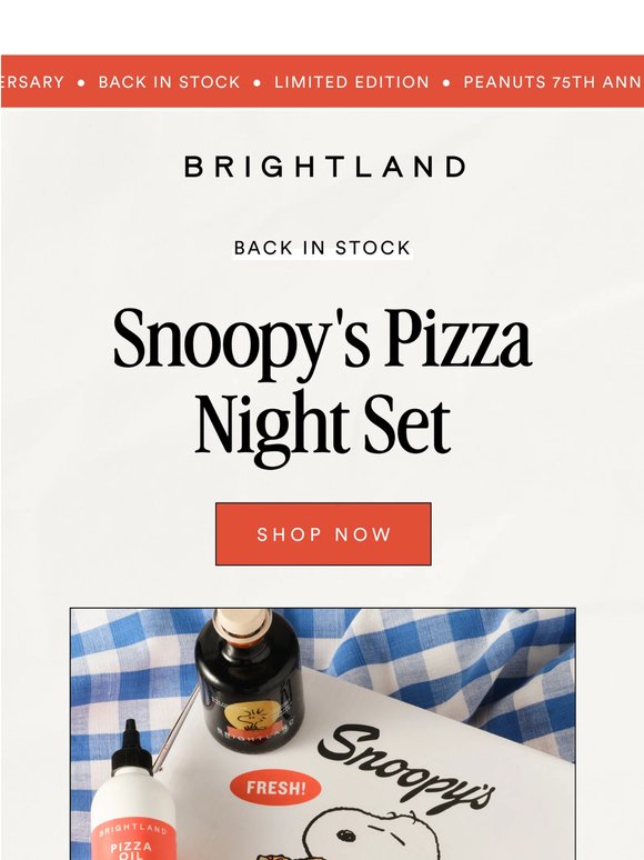 Snoopy's Pizza Night Set is back.