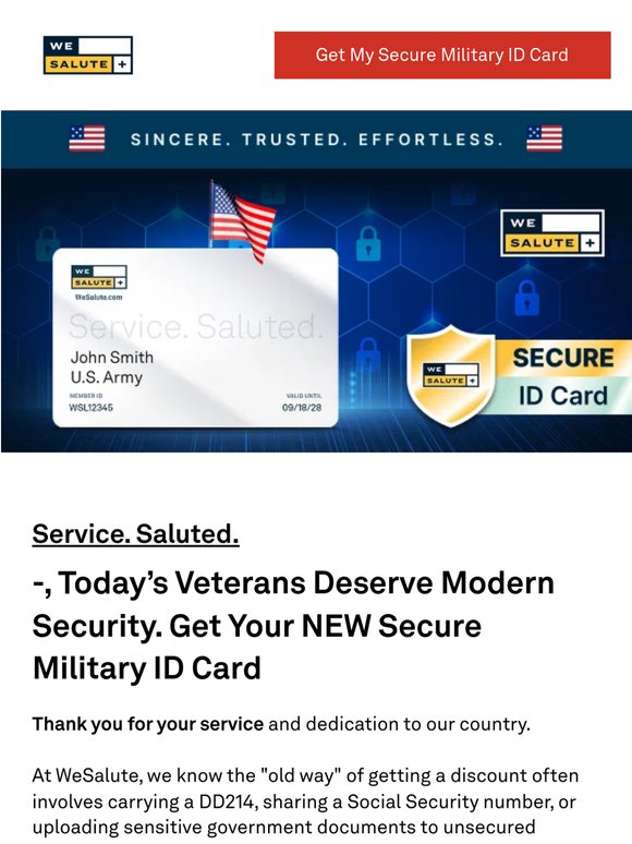 Leave sensitive paperwork at home with your new secure military ID Card