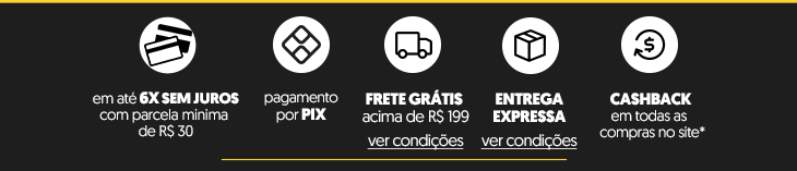 Frete Grátis acima de R$ 199 | Pagamento por Pix | Entregra Rápida | Cashback em todo site