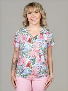 V-Neck Top with Hotfix