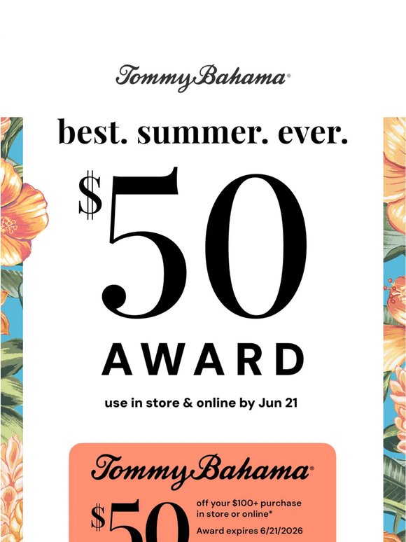 This $50 Award = Yours When You Spend $100