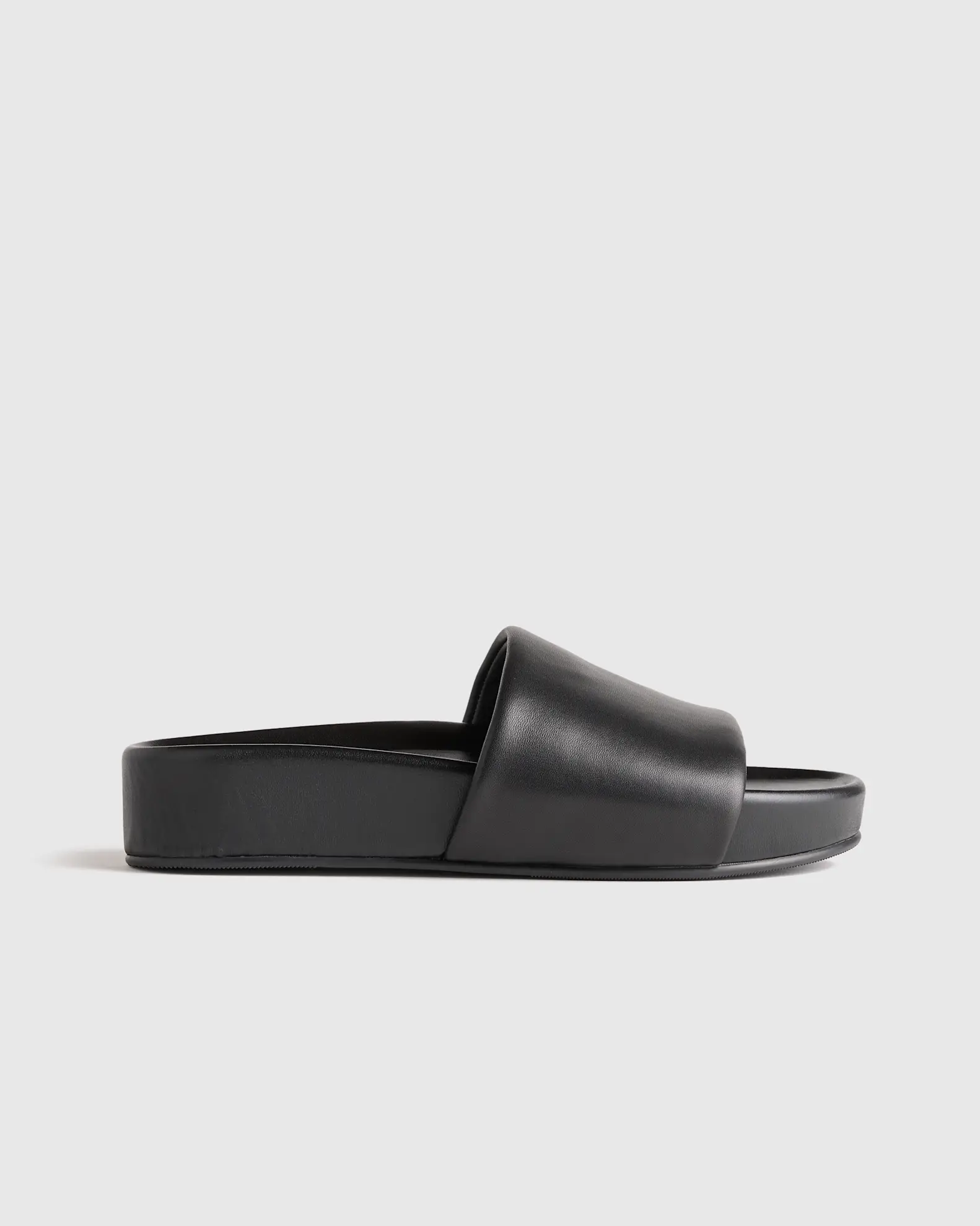 Italian Leather Platform Slide Sandal