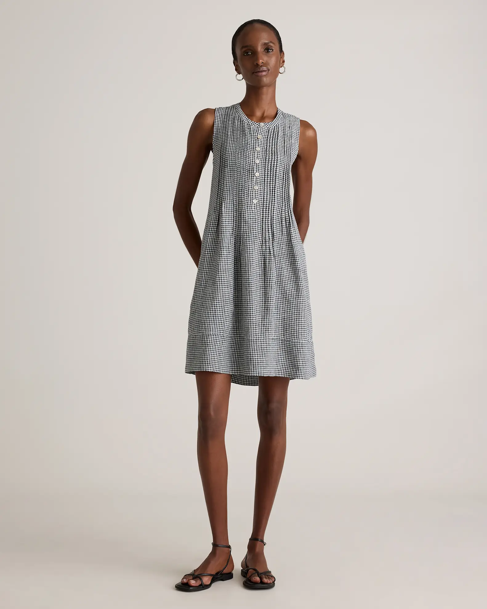 100% European Linen Sleeveless Swing Dress