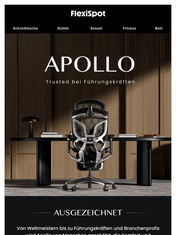 Nur diese Woche: Bis zu 50 % Rabatt auf den Apollo Premium-Ergonomiestuhl