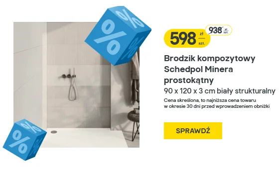 Brodzik kompozytowy Schedpol Minera prostokątny