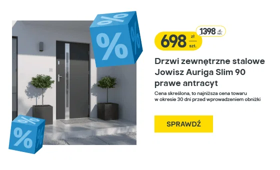 Drzwi zewnętrzne stalowe Jowisz Auriga Slim 90 prawe antracyt