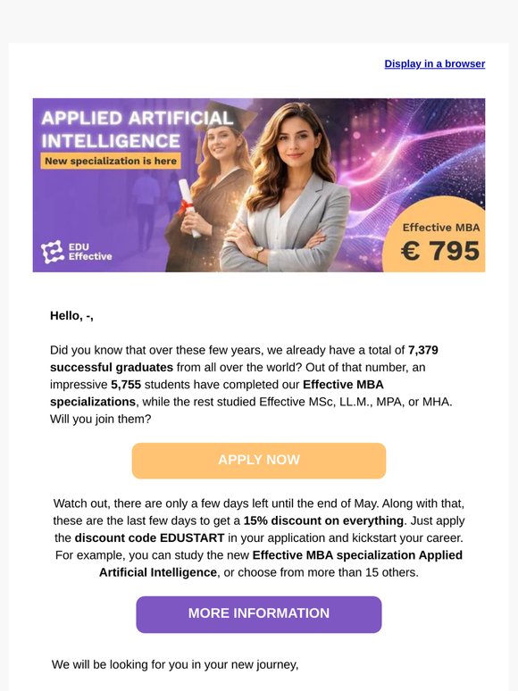 Last days for Effective MBA discount