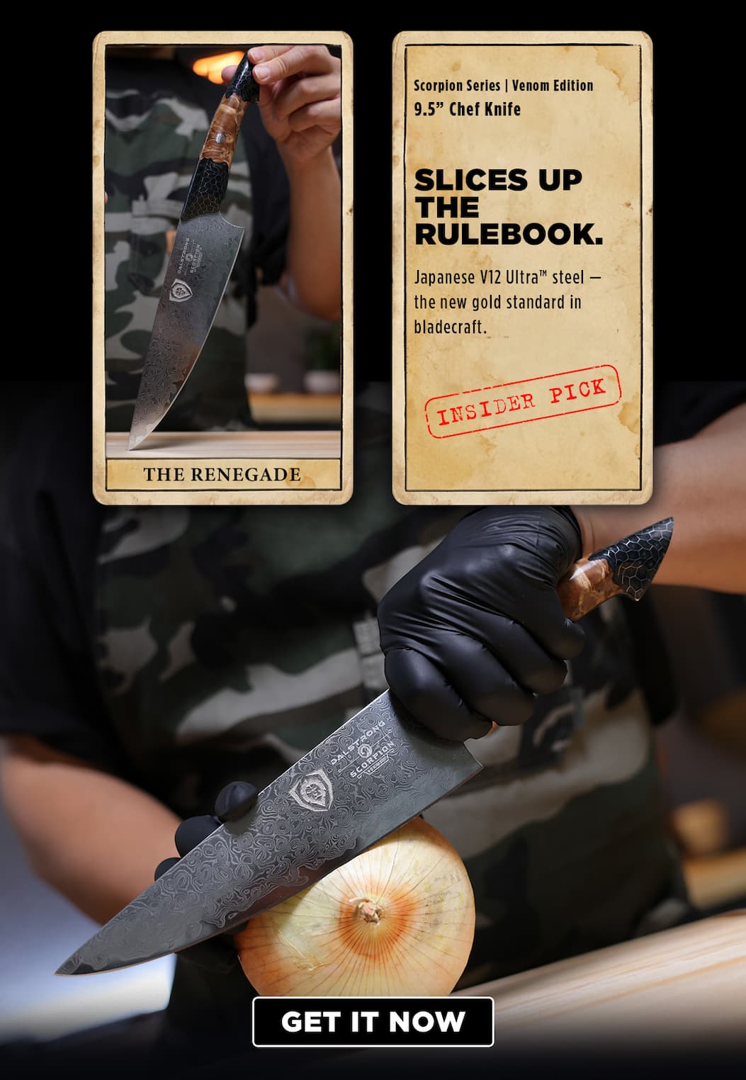 9.5" Chef Knife | Scorpion Series |  Venom Edition