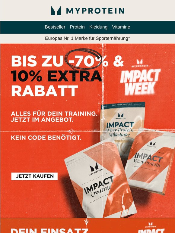 ⚡ Bis zu 70% Rabatt im Impact Week Sale + 10% EXTRA!