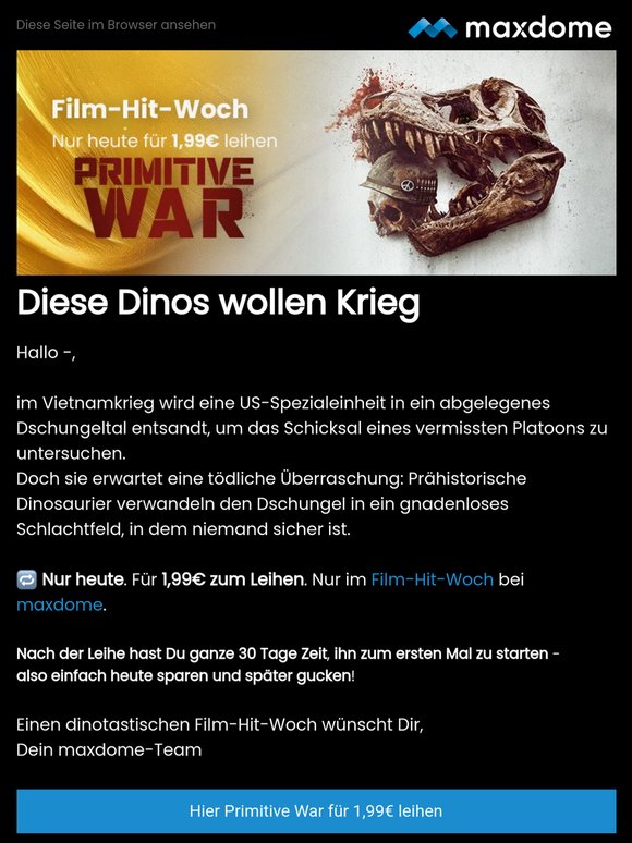 NUR HEUTE für 1,99€ leihen: Primitive War!