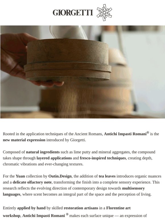 Antichi Impasti Romani®: a new material language