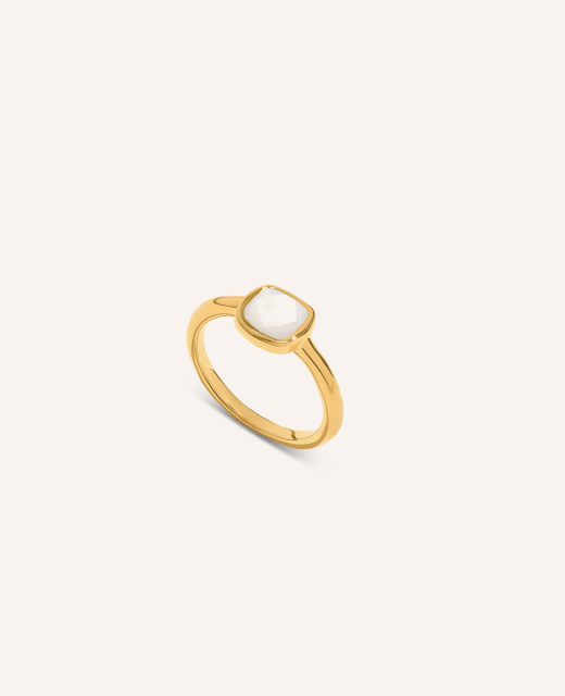 Mother of Pearl Cushion Ring (Gold)