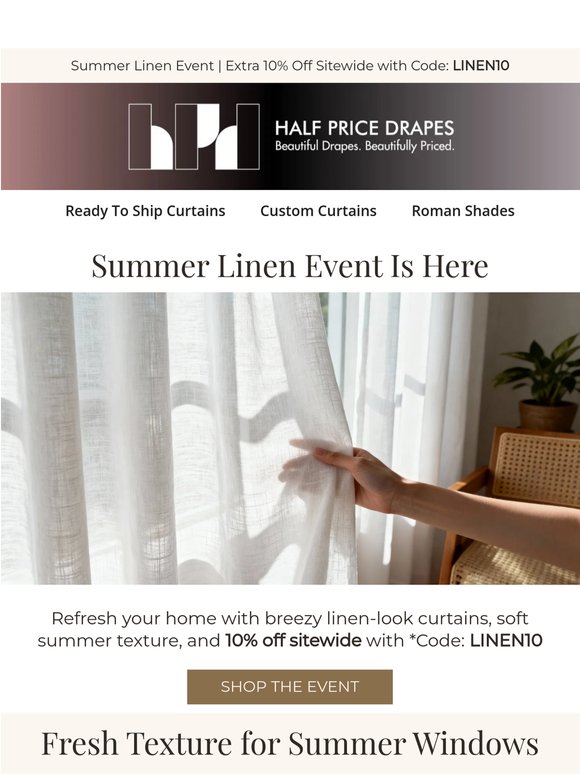 Our Summer Linen Event Starts Now