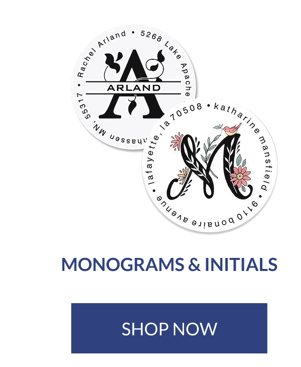 Monograms & Initials [Click here to Shop now]