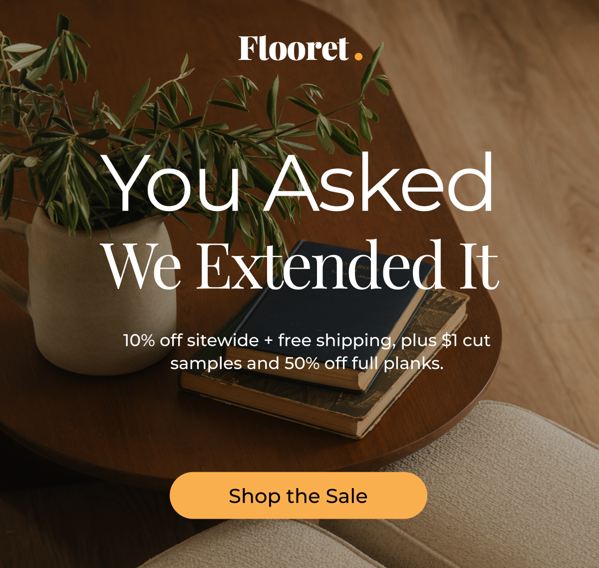 You asked, we extended it. 10% off sitewide + free shipping. 