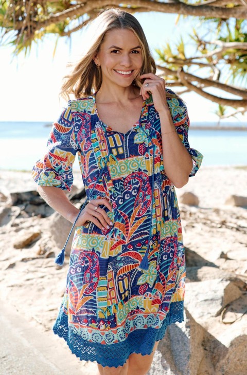 Ladies One Summer Hannah Short Sleeve Print Tunic