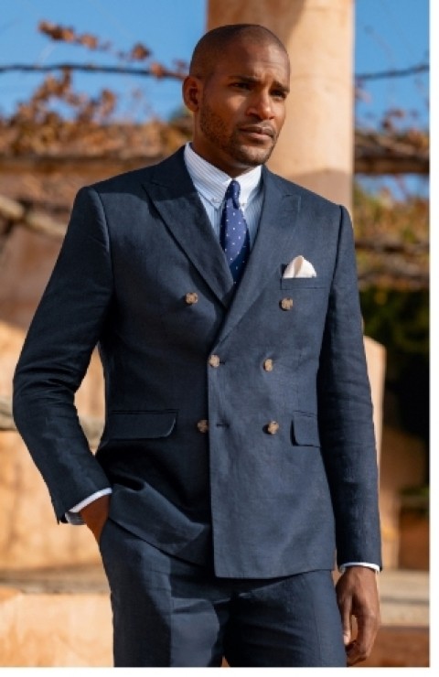 Men's Linen Double Breasted Jacket