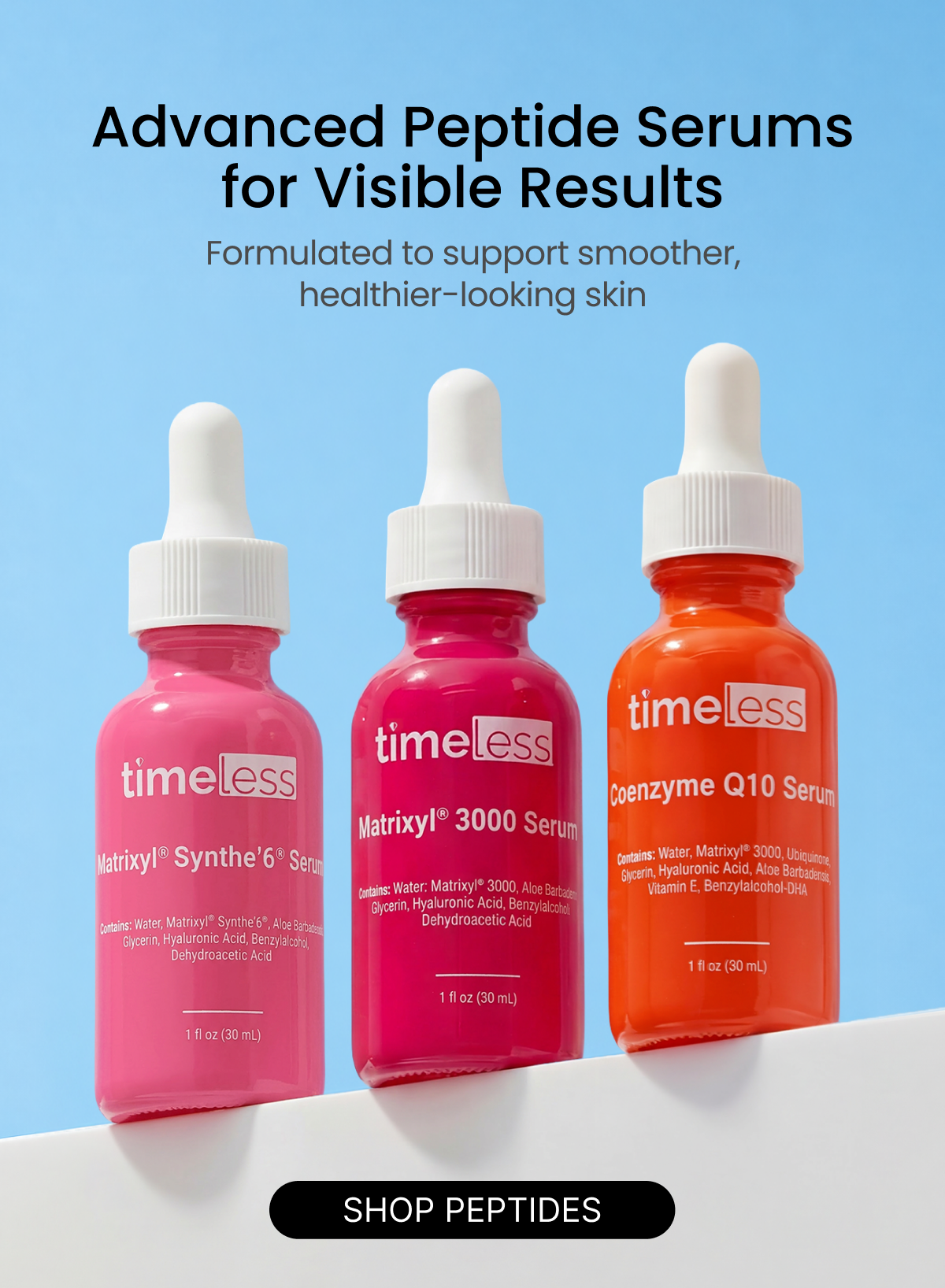 timeless skincare peptide collection