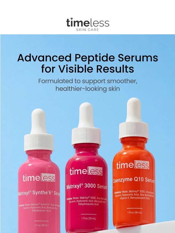 Advanced peptide serums. Real results.