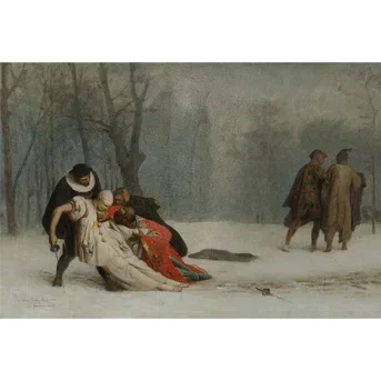 Jean-Léon Gérôme (Vesoul 1824-1904 Paris) Sortie du bal masqué, esquisse à l'huile
