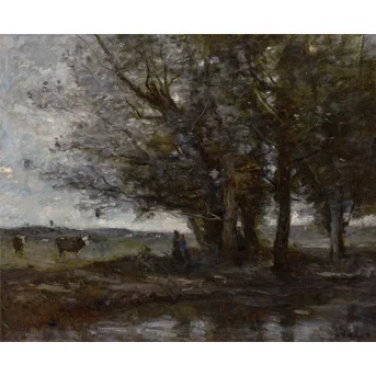 Jean-Baptiste-Camille Corot (Paris 1796-1875) Souvenir des dunes de Scheveningue
