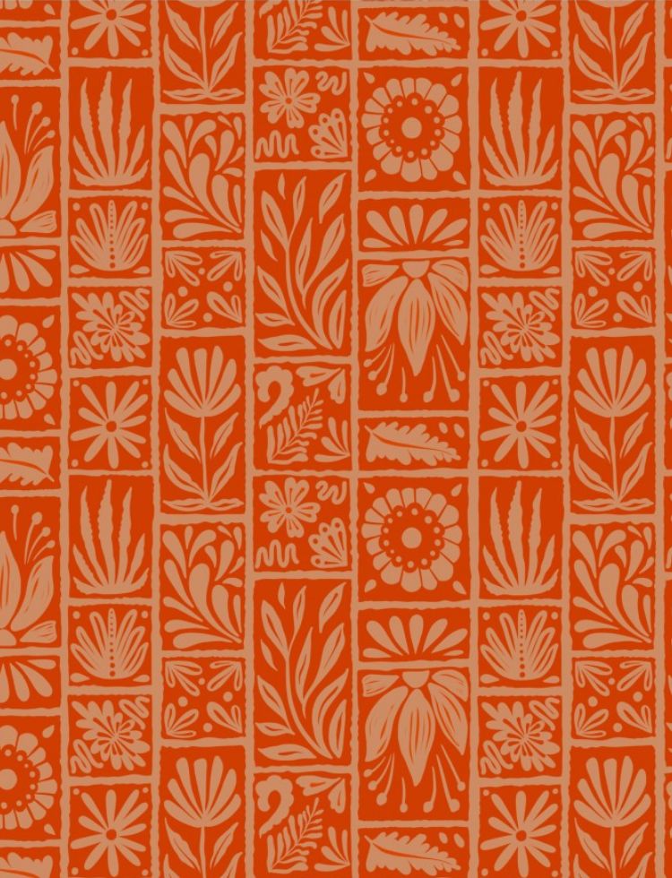 Minerva Exclusive Melissa Lowry Estampas Bamboo Poplin POD Fabric Rojas