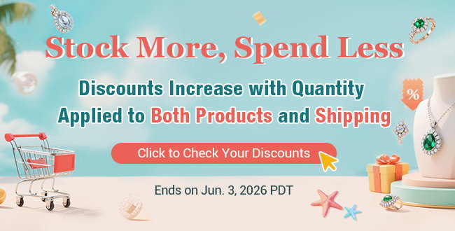 Stock More, Spend Less Discounts Increase with Quantity - Applied to Both Products and Shipping