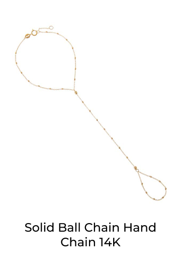 Solid Ball Chain Hand Chain 14K