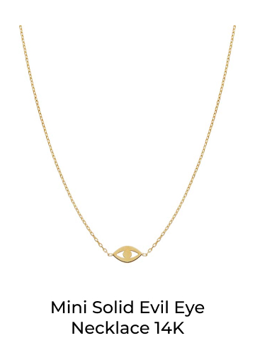 Mini Solid Evil Eye Necklace 14K