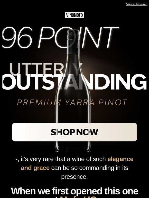 96pt Premium Yarra Pinot Noir 🍇 NEWLY AWARDED 🏆 🥇