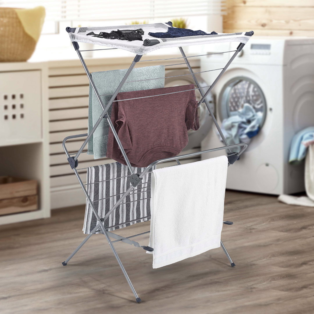 Polder 2-Tier Mesh-Top Clothes Drying Rack