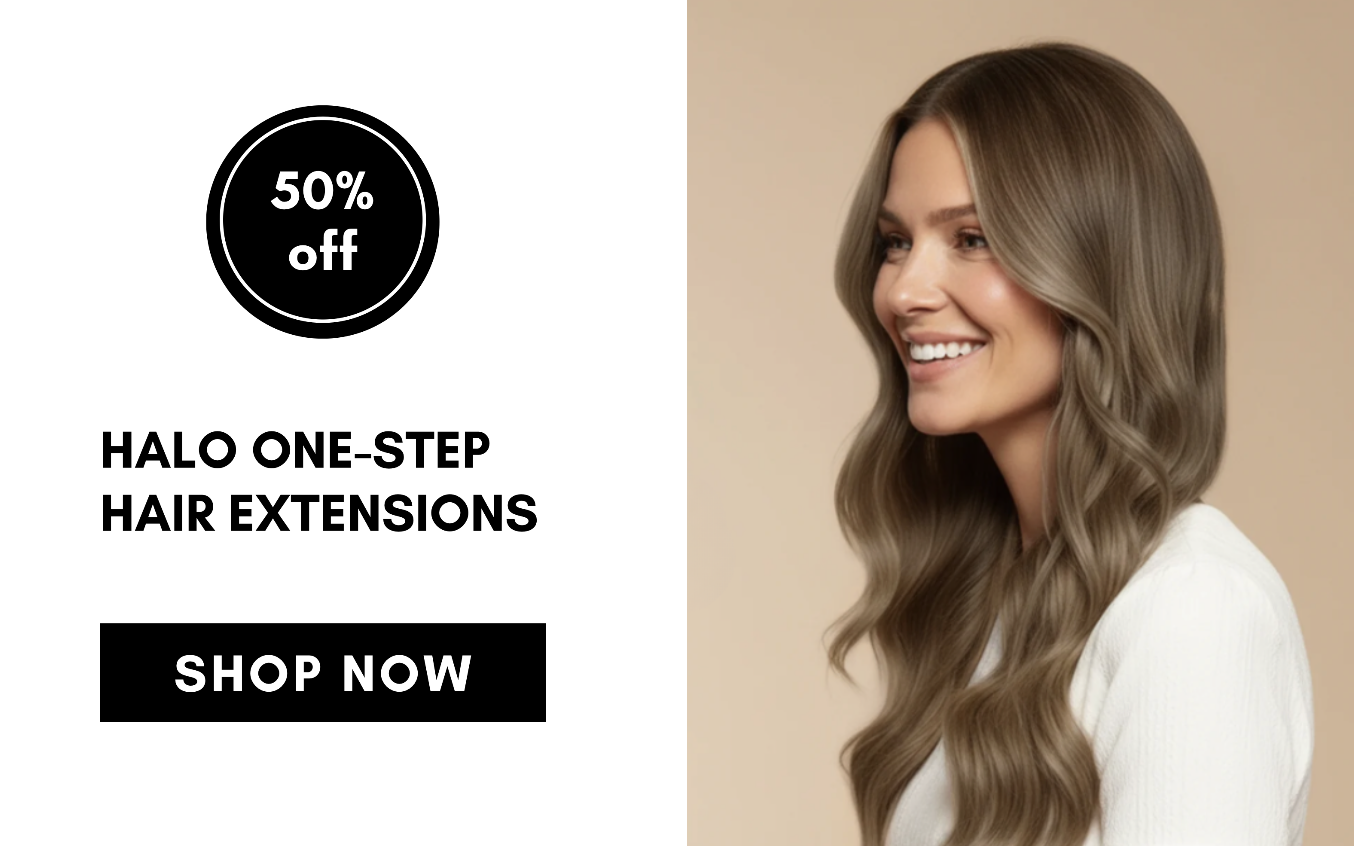 halo one-step hair extensions SHOP NOW 50% off