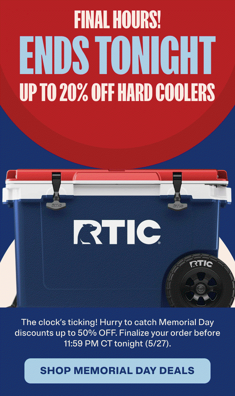 Up to 50% off ends tonight - shop memorial day deals
