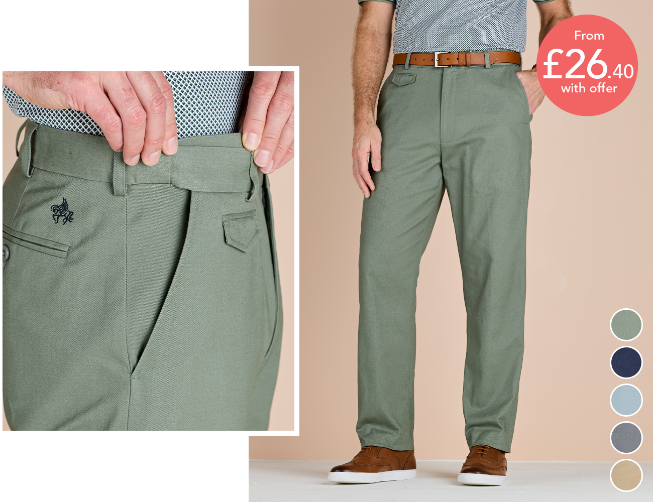 Pegasus Cotton Chino Trousers - MT288