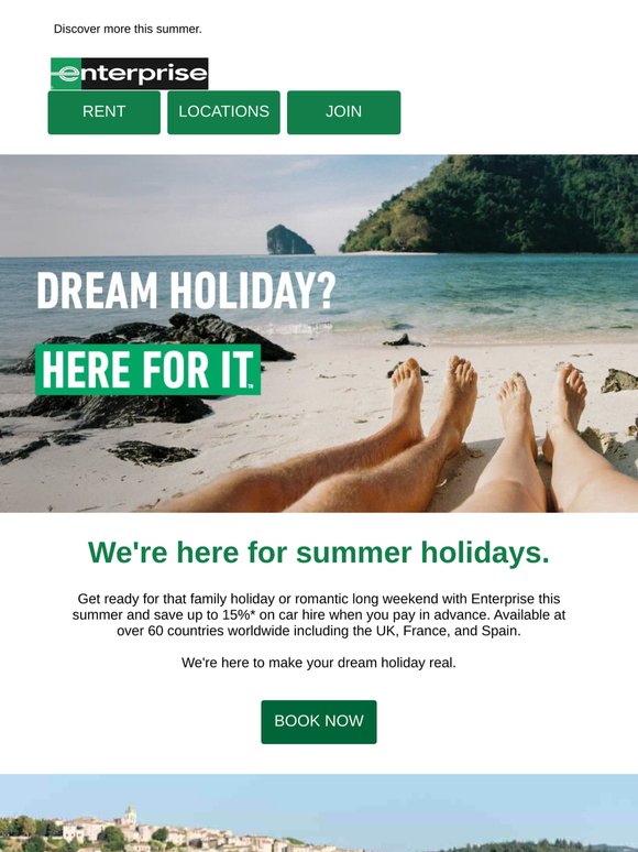 Save up to 15%* on your holiday car rental when you prepay