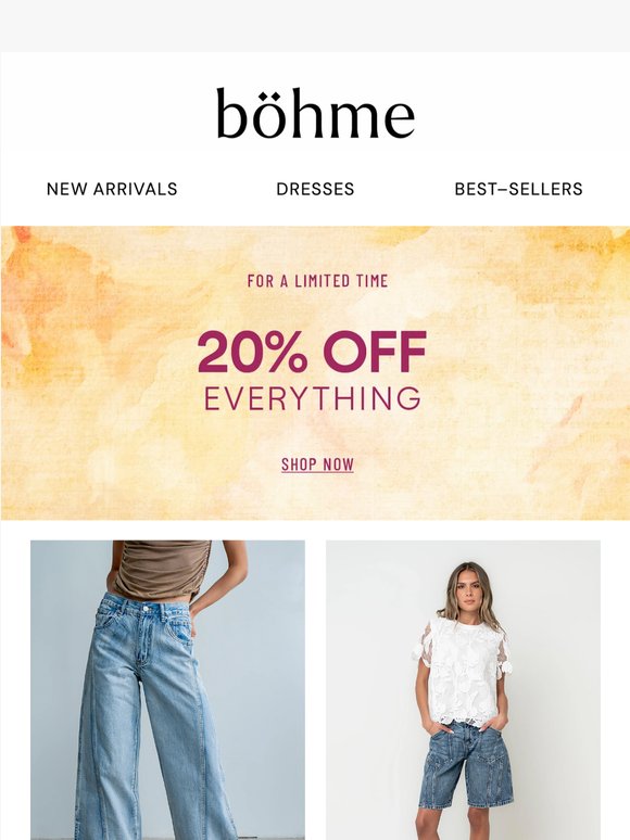 20% Off Entire Site Starts Now!