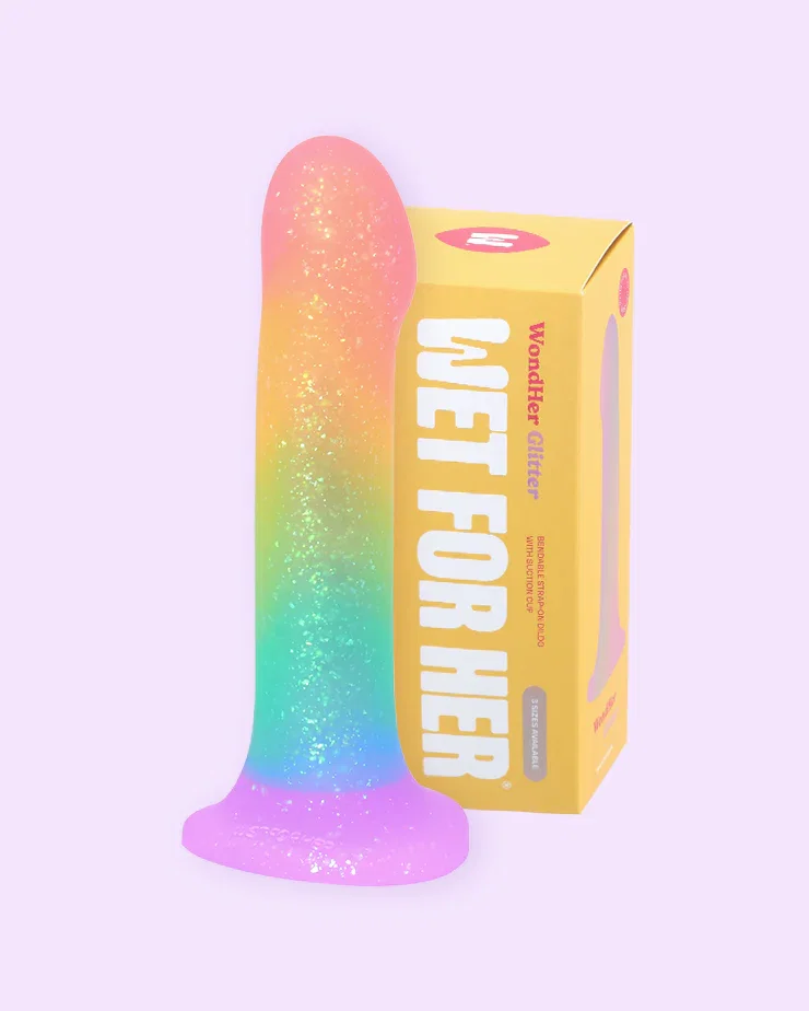Image of WondHer™ Glitter - Bendable Strap-on Dildo