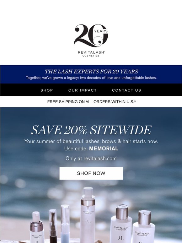 Save 20% on lash, brow & hair favorites