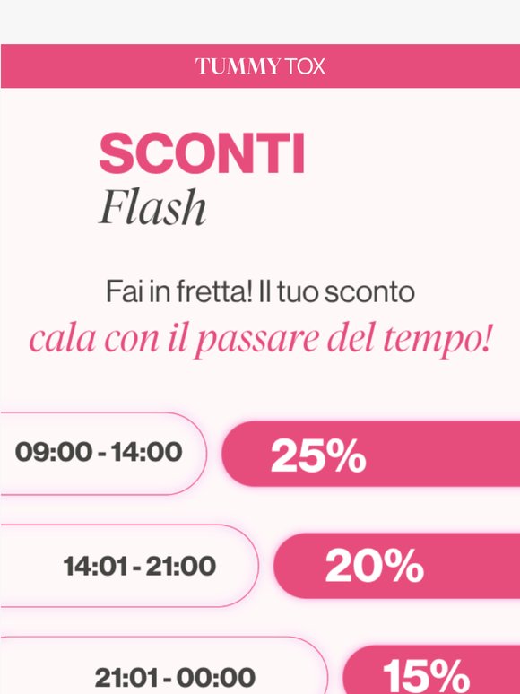 -25% ora... -15% a mezzanotte! ⏰