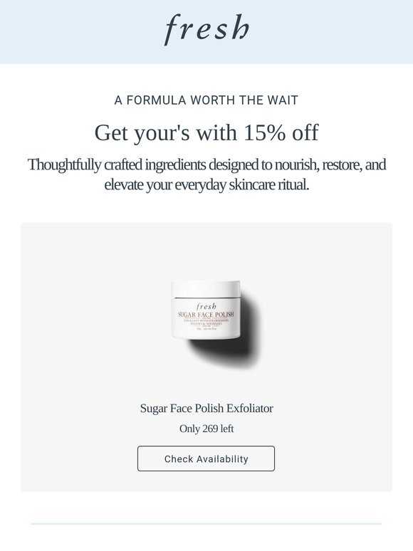 Your wait is over — Sugar Face Polish Exfoliator has returned