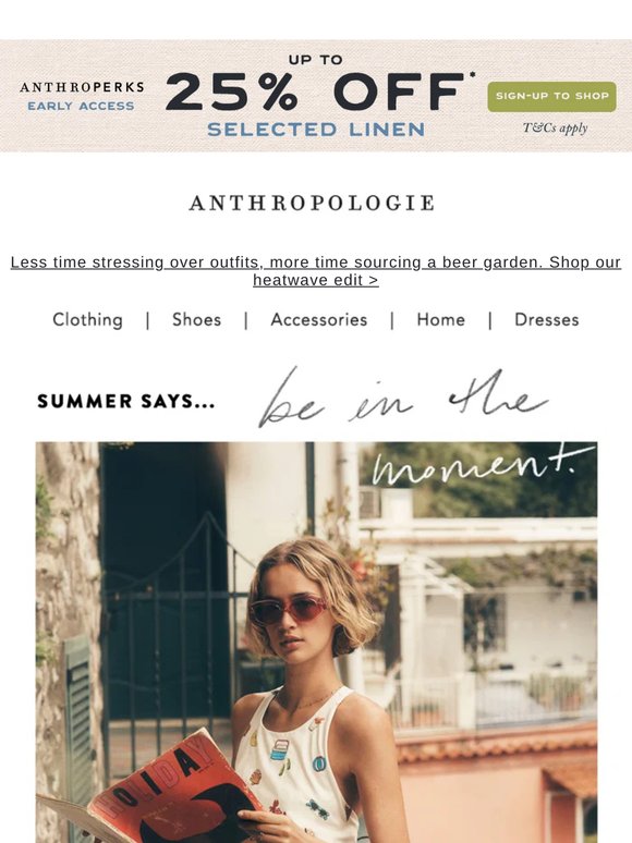 KEEP COOL: 25% off* linen has started...